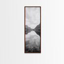 Mountain Lake, Glassy Water, Serene Reflection, Canvas Print, Bedroom Wall Art, Nature Photography, Minimalist Decor, Tranquil Vibe