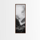 Foggy Coast, Ocean Cliffs, Atmospheric Horizon, Canvas Print, Nature Wall Art, Moody Landscape, Neutral Tones, Hallway or Office Decor