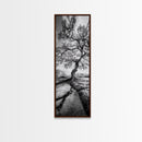Wisdom Oak Tree, Forest Roots, Ancient Energy, Framed Canvas Print, Rustic Living Room Wall Art, Nature Inspired, Boho Woodland Art
