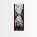 Reflective Lake, Cloud Mirror, Mountain Calm, Canvas Print, Serene Bedroom Wall Art, Nature Tranquility, Scandinavian Landscape Style