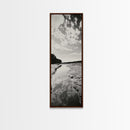 Muddy River Curve, Autumn Skies, Cracked Earth Flow, Canvas Print, Fall Nature Wall Art, Farmhouse Decor, Earth Tone Photography