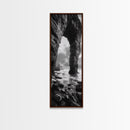 Sea Arch, Coastal Rocks, Ocean Waves, Dramatic Sky, Framed Canvas Print, Coastal Wall Art, Minimalist Beach House Decor, Bedroom Artwork