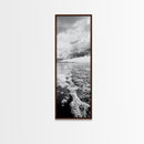 Stormy Waves, Sea Foam, Coastal Ocean, Canvas Print, Moody Seascape, Neutral Wall Art, Beach Bathroom or Entryway Home Decor