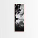 Reflections, Tranquil Shore, Tree Silhouette, Canvas Print, Zen Minimalist Decor, Beach Meditation Space or Spa Wall Art, Minimalist Decor