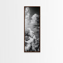Ocean Shoreline, Coastal Decor, Beach Serenity, Nautical Style, Tranquil Scene, Framed Canvas Print, Bathroom Wall Art, Modern Beach Aesthetic