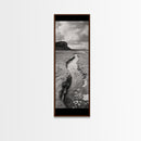 River Path Art, Coastal Landscape Decor, Nature Scene Wall Art, Minimalist Earth Tones, Framed Canvas Print, Beach House Vibe