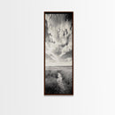 Marshland Pathway, Coastal Grassland Art, Nature Wall Decor, Calm Landscape Style, Framed Canvas Print, Neutral Tones Minimalist