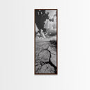 Cracked Earth Shore, Rustic Desert Vibe, Nature Texture Print, Fall Living Room Art, Framed Canvas Print, Earthy Minimalist Decor