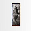 Monolith Reflection, Coastal Rock, Dramatic Seascape, Tidal Pool, Nature Inspired Framed Canvas Print, Modern Hallway Wall Art