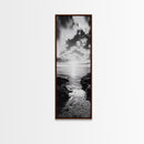 Sunset Shore, Tranquil Waters, Coastal Cove, Golden Glow Canvas Print, Beach House Living Room Wall Art, Seaside Summer Decor