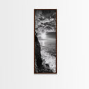Cliff Edge, Ocean Breeze, Golden Hour, Scenic Overlook, Framed Canvas Print, Landscape Photography, Hallway Wall Art, Boho Style