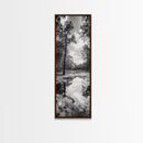 Reflective Forest, Nature Calm, Monochrome Trees, Peaceful Swamp, Framed Canvas Print, Rustic Cabin Decor, Moody Wall Art, Entryway Print