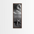 Starfish Beach, Shoreline Calm, Ocean Minimalism, Canvas Print, Coastal Living Room Wall Art, Nautical Bathroom Decor, Beach House Style