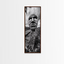 Tribal Mask, Railway Art, Abstract Face, Canvas Print, Surreal Wall Art, Eclectic Living Room Decor, Boho Urban Art, Monochrome Photography