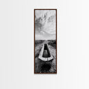 Rustic Trough Scene, Country Minimalist Art, Weathered Landscape Print, Nature Photography, Farmhouse Kitchen Decor, Framed Canvas Print