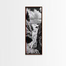 Coastal Cliff Waves, Rugged Seaside Art, Ocean Rock Photography, Bold Nature Wall Decor, Modern Bathroom Accent, Canvas Print