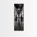 Pier Perspective, Symmetrical Architecture Art, Coastal Concrete Structure, Industrial Minimalist Decor, Framed Canvas Print