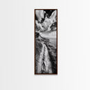 Cliffside Trail View, Path to Sea, Mountain Landscape, Framed Canvas Print, Wanderlust Decor, Office Wall Art, Adventure Travel Aesthetic