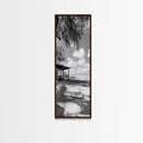 Coastal Bench, Ocean Peace, Nature Retreat, Minimal Landscape, Canvas Print, Zen Wall Art, Bedroom or Entryway Decor, Calm Beach Scene