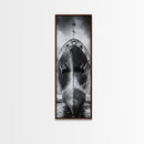 Industrial Ship, Black and White Boat, Urban Seascape, Moody Harbor, Canvas Print, Nautical Wall Art, Man Cave Art, Office Decor