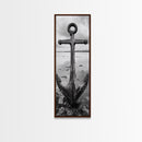 Nautical Anchor, Coastal Vibes, Marine Decor, Ocean-Inspired, Bold Statement, Framed Canvas Print, Entryway Wall Art, Rustic Beach Style