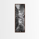 Canyon Stream, Desert Serenity, Nature Escape, Earth Tones, Calm Mood, Framed Canvas Print, Bedroom Wall Art, Minimalist Landscape Art