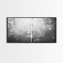 Fishing Pole, Water Focus, Tranquil Reflections, Minimalist Angler Art, Canvas Print, Cabin Wall Art, Lakehouse Decor