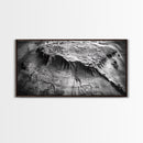 Topographic Map Detail, Antique Terrain, Black and White Landscape, Canvas Print, Office Wall Art, Historical Geography Decor