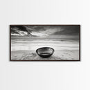 Solitary Bowl Beach, Ocean Waves Texture, Surreal Still Life Photo, Canvas Print, Entryway Wall Art, Minimalist Coastal Style