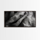 Burlap Texture Close-Up, Woven Fabric Detail Art, Earthy Natural Theme, Framed Canvas Print, Kitchen Wall Art, Boho Textile Decor