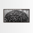 Beaver Lodge, Natural Structure, Earthy River Habitat, Framed Canvas Print, Cabin Wall Art, Nature-Inspired Rustic Fall Decor