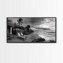Tropical Beach Sunset, Coastal Retreat Art, Island Vibes, Ocean Paradise Canvas Print, Bedroom Wall Art, Boho Beach House Decor