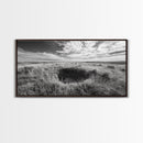 Prairie Crater Scene, Nature Landscape, Rustic Country Vibe, Farmhouse Wall Decor, Canvas Print, Entryway Accent, Autumn Earth Tones