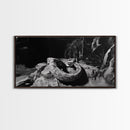 Jungle Snake Scene, Reptile Animal Art, Bold Black and White, Framed Canvas Print, Wildlife Decor, Man Cave or Study Wall Art
