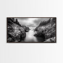 Ocean Passage, Cliff Channel, Rugged Coast, Forest Horizon, Canvas Print, dramatic nature art, large wall piece, hallway landscape art