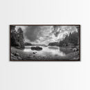 Misty Forest, Coastal Wilderness, Moody Landscape, Nature Escape, Framed Canvas Print, Cabin Decor, Autumn Wall Art, Woodland Aesthetic
