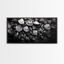 Seashell Close-Up, Ocean Texture Art, Nautical Beach Shells, Earthy Tones Decor, Framed Canvas Print, Bathroom Wall Art, Coastal Style