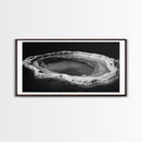 Natural Mineral Pool, Geothermal Abstract, Monochrome Texture, Framed Canvas Print, Minimalist Wall Art, Bathroom or Spa Decor