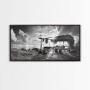 Beach Shack, Driftwood Table, Seaside Shelter, Sun Rays, Canvas Print, Rustic Coastal Art, Boho Decor, Dining Room Wall Art, Cabin Wall Art