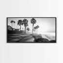 Palm Tree Pathway, Beachfront Neighborhood Vibes, Coastal Street Scene, Framed Canvas Print, Entryway Art, Minimalist Coastal Home Decor