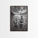 Duck Family, Lakeside Peace, Nature Walk, Canvas Print, Wholesome Wall Art, Nursery Animal Decor, Cozy Autumn Photography Style