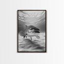 Underwater Trout Closeup, Realistic Fish, Nature Photography, Canvas Print, Man Cave Art, Fishing Lover Gift, Rustic Lake Decor