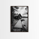 Lake Cabin Path, Nordic Forest Retreat, Nature Escape, Canvas Print, Cozy Wall Art, Scandinavian Decor, Fall Rustic Living Room Art