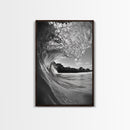 Ocean Wave, Surf Wall Art, Seascape Photography, Framed Canvas Print, Coastal Decor, Beach House Art, Bathroom Wall Art, Minimalist Art
