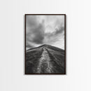 Winding Path, Hilltop View, Cloudy Horizon, Minimalist Landscape, Canvas Print, Bedroom Wall Art, Serene Decor, Fall Art Piece