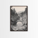 Forest Coast, Rocky Shore, Ocean View, Framed Canvas Print, Serene Nature Wall Art, Bathroom or Hallway Decor, Pacific Northwest Style