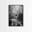 Sunlit Fish, Ocean Rays, Underwater Wonder, Tranquil Sea Life, Framed Canvas Print, Kids Room Decor, Coastal Art, Nautical Home Style