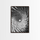 Twisted Rope Spiral, Abstract Fiber Art, Monochrome Texture, Modern Canvas Print, Minimalist Office or Contemporary Wall Decor