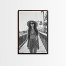 Pier Walk, Summer Fashion, Coastal Vibes, Chic Girl, Canvas Print, Fashion Wall Art, Modern Decor, Teen Room Artwork, Stylish Aesthetic