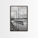 Sailboat Reflection, Harbor Calm, Nautical Scene, Canvas Print, Coastal Wall Art, Beach House Decor, Ocean Photography, Bathroom Art